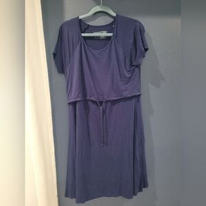 Blue Latched Mama Drawstring Dress Large